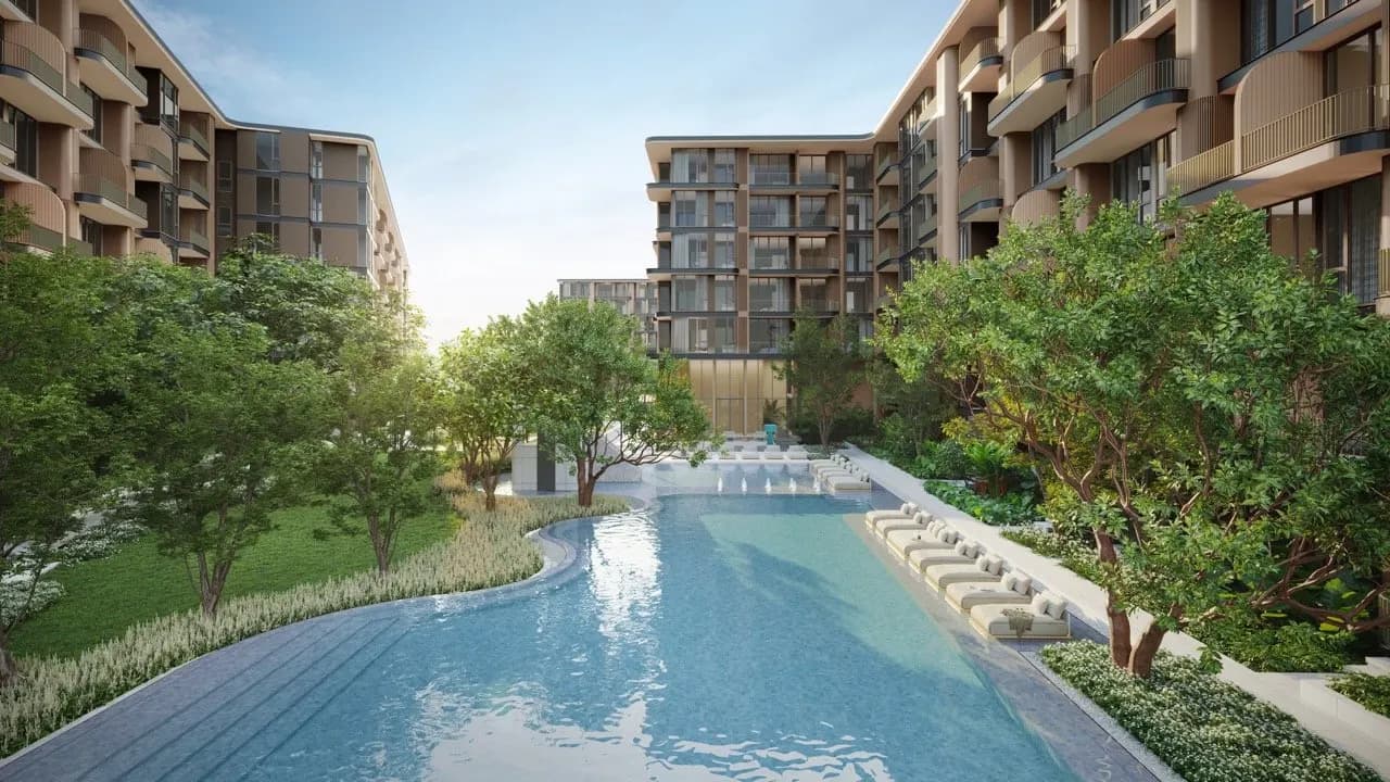 Infinity pool с видом на тропический сад